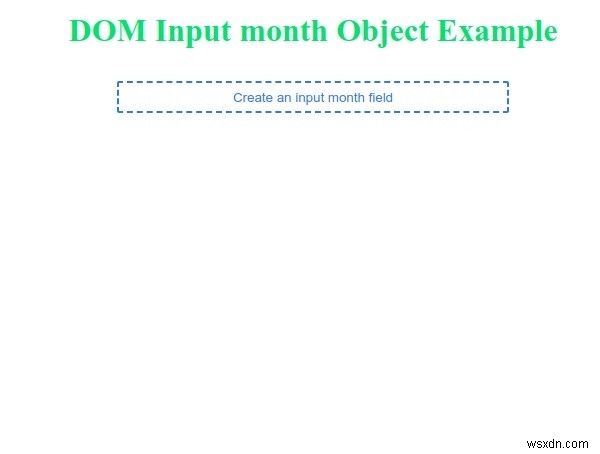 Đối tượng tháng đầu vào HTML DOM 