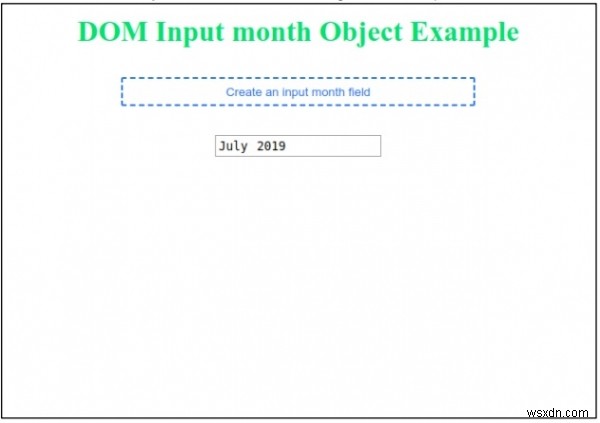 Đối tượng tháng đầu vào HTML DOM 