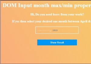 Thuộc tính tối đa của tháng đầu vào HTML DOM 