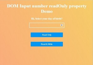 HTML DOM Số đầu vào chỉ đọc Thuộc tính 