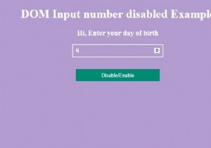 Thuộc tính số đầu vào HTML DOM bị vô hiệu hóa 