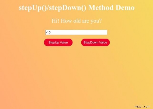 HTML DOM Số đầu vào Phương thức stepDown () 