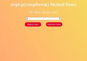 HTML DOM Số đầu vào stepUp () Method 