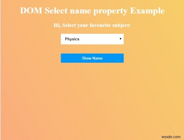 HTML DOM Chọn tên Thuộc tính 
