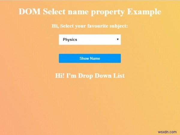 HTML DOM Chọn tên Thuộc tính 