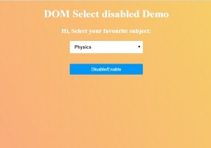 HTML DOM Chọn thuộc tính bị vô hiệu hóa 