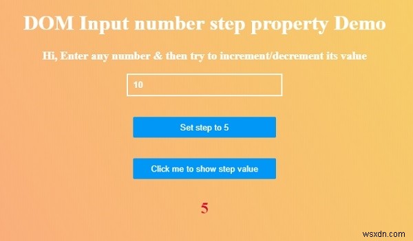 HTML DOM Input Number step Thuộc tính 
