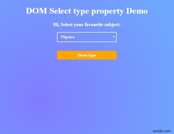 HTML DOM Chọn loại Thuộc tính 