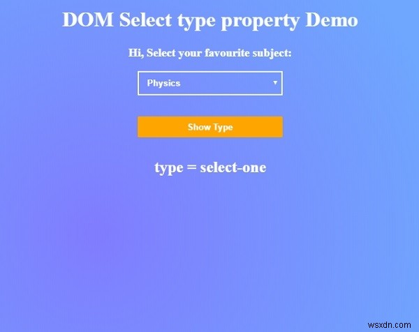 HTML DOM Chọn loại Thuộc tính 
