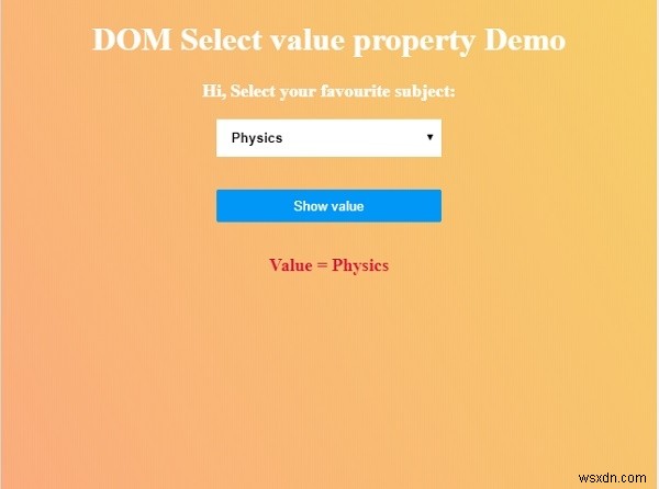 HTML DOM Chọn thuộc tính giá trị 