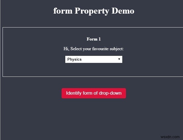 HTML DOM Chọn thuộc tính biểu mẫu 
