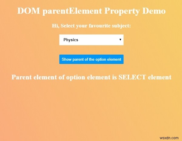 Thuộc tính phụ huynh DOM HTML 