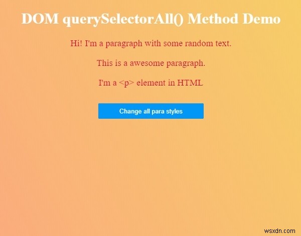 Truy vấn HTML DOM Phương thứcSelectorAll () 