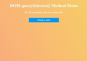 Phương thức truy vấn HTML DOM querySelector () 