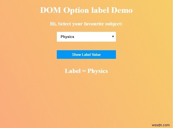 HTML DOM Option nhãn Thuộc tính 