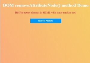 Phương thức HTML DOM removeAttributeNode () 