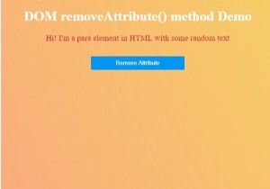 Phương thức HTML DOM removeAttribute () 
