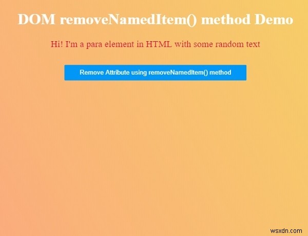 Phương thức HTML DOM removeNamedItem () 