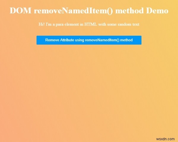 Phương thức HTML DOM removeNamedItem () 