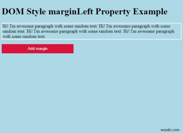 HTML DOM Style marginLeft Thuộc tính 