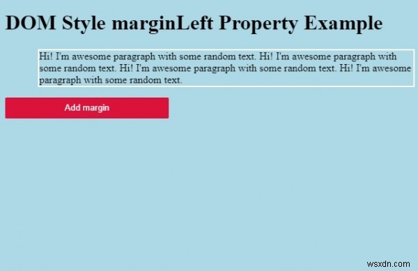 HTML DOM Style marginLeft Thuộc tính 
