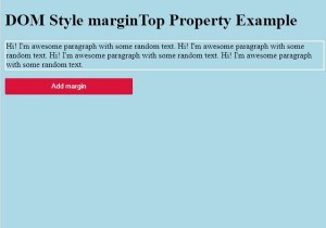 HTML DOM Style marginTop Thuộc tính 