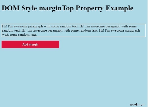 HTML DOM Style marginTop Thuộc tính 
