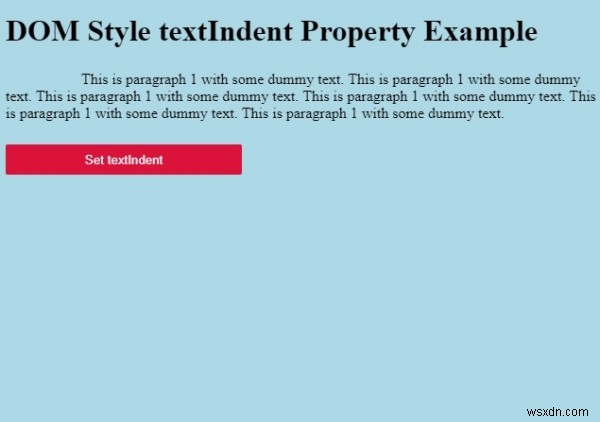 HTML DOM Style textIndent Thuộc tính 