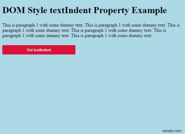 HTML DOM Style textIndent Thuộc tính 