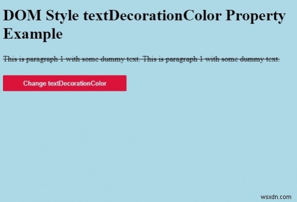 HTML DOM Style textDecorationColor thuộc tính 