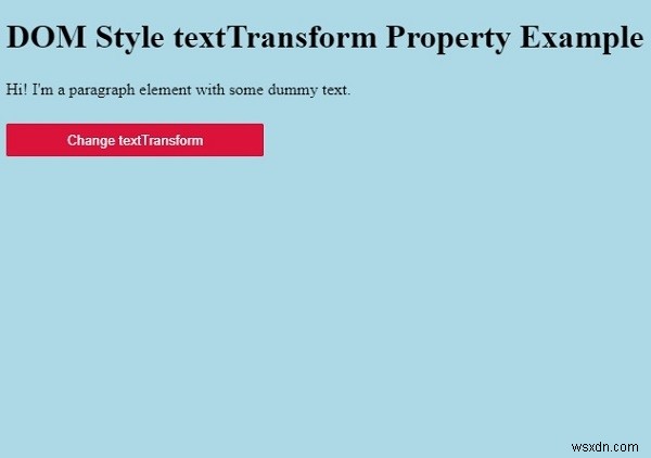 HTML DOM Style textTransform Thuộc tính 