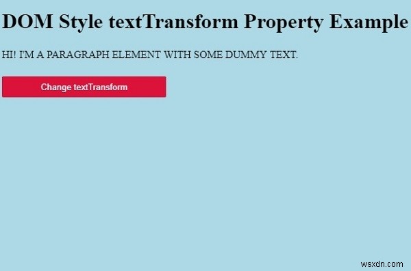 HTML DOM Style textTransform Thuộc tính 