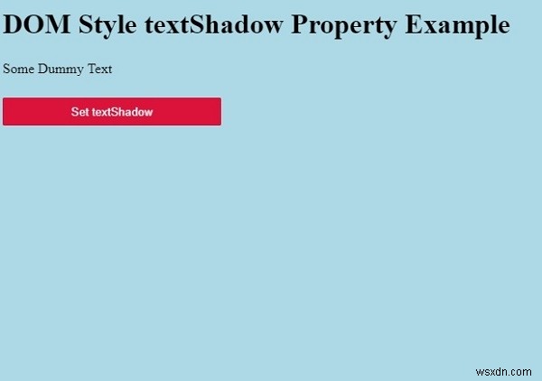 HTML DOM Style textShadow Thuộc tính 