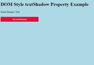 HTML DOM Style textShadow Thuộc tính 