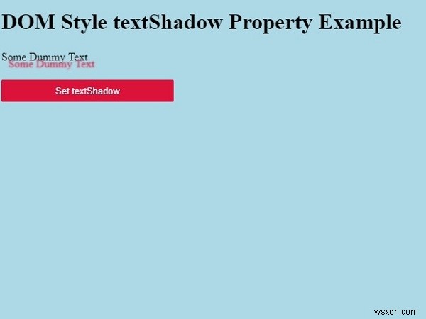 HTML DOM Style textShadow Thuộc tính 