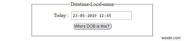 HTML DOM Input DatetimeLocal name Thuộc tính 