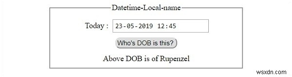 HTML DOM Input DatetimeLocal name Thuộc tính 