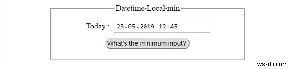 HTML DOM Input DatetimeLocal min Thuộc tính 