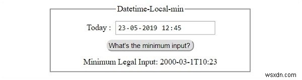 HTML DOM Input DatetimeLocal min Thuộc tính 