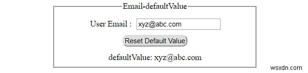 HTML DOM Input Email defaultValue Thuộc tính 