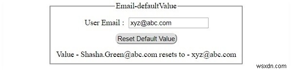 HTML DOM Input Email defaultValue Thuộc tính 