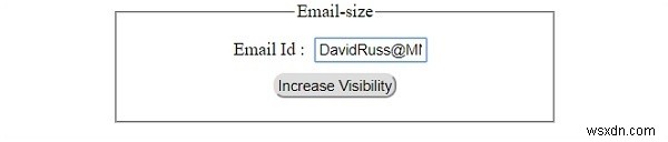 HTML DOM Input Kích thước email Thuộc tính 