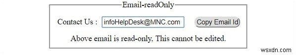 HTML DOM Input Email readOnly Thuộc tính 