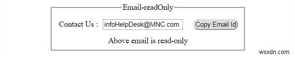 HTML DOM Input Email readOnly Thuộc tính 