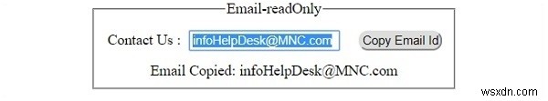 HTML DOM Input Email readOnly Thuộc tính 