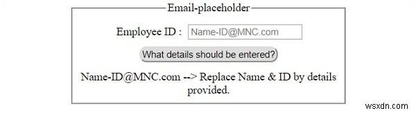 HTML DOM Input Thuộc tính phần giữ chỗ Email 