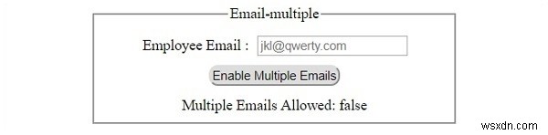 Đối tượng email đầu vào HTML DOM 