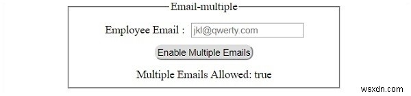 HTML DOM Input Email nhiều Thuộc tính 