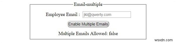 HTML DOM Input Email nhiều Thuộc tính 