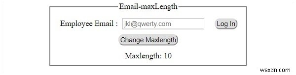 HTML DOM Input Email maxLength Thuộc tính 